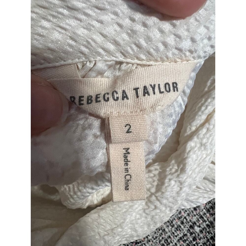 Rebecca Taylor Silk Textured Tweed Fit & Flare Dress Ivory Black Preppy Size 2 - Picture 10 of 10